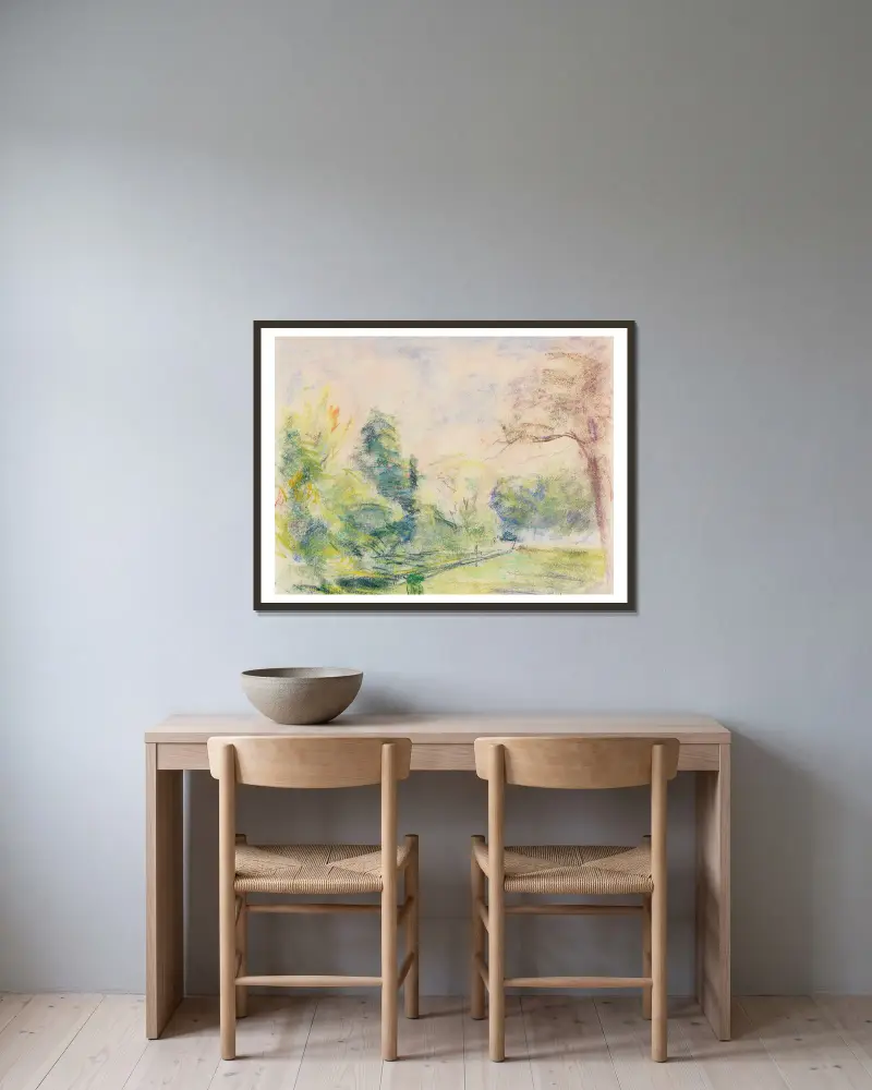 Blick in meinen Garten av Max Liebermann inramad på en vägg