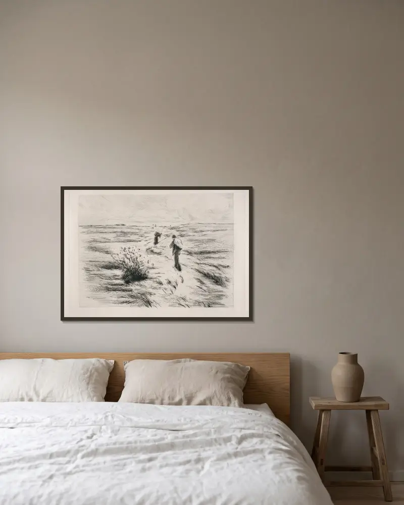 In den Dünen von Max Liebermann gerahmt an einer Wand