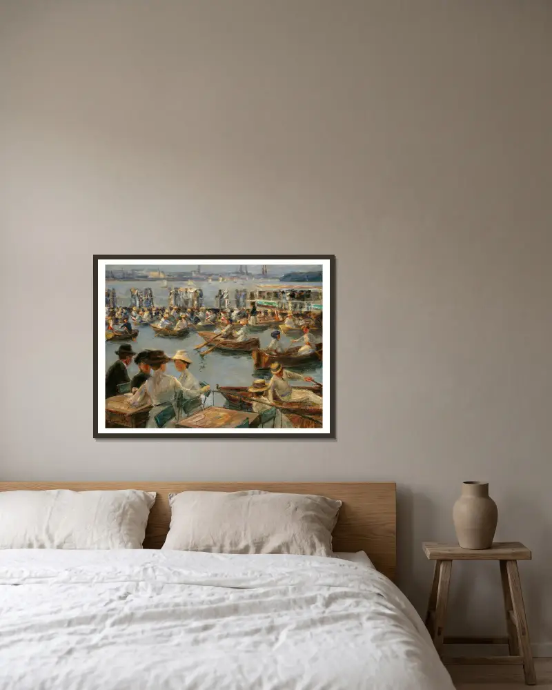 On the Alster in Hamburg av Max Liebermann inramad på en vägg