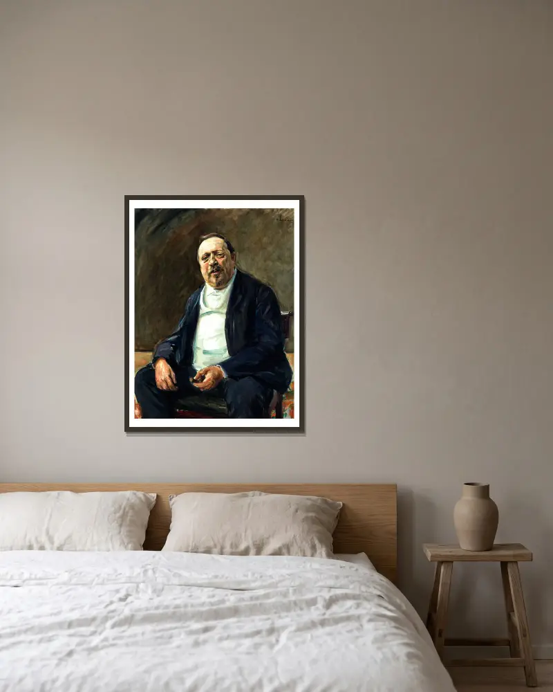 Porträtt av Alfred von Berger av Max Liebermann inramad på en vägg