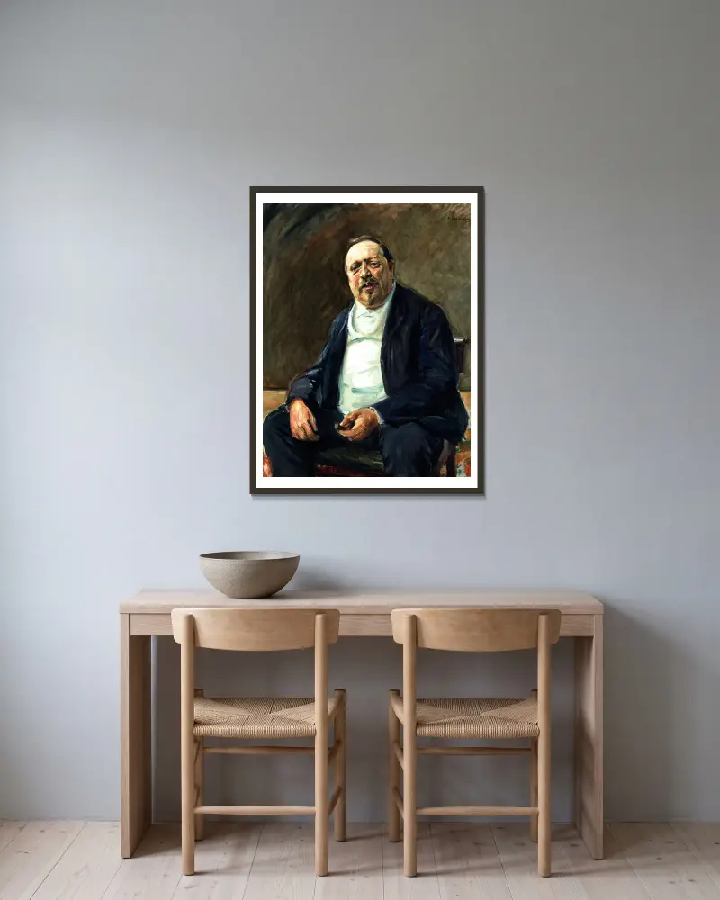 Porträtt av Alfred von Berger av Max Liebermann inramad på en vägg