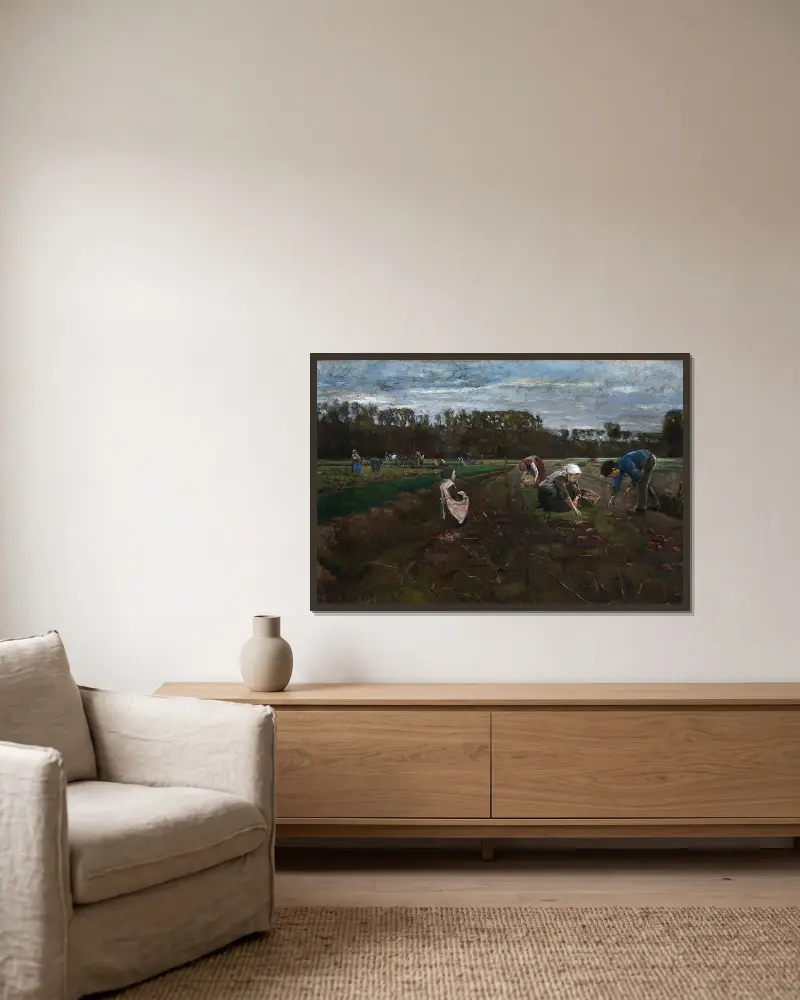 Bramborová sklizeň, Max Liebermann v rámu na stěně
