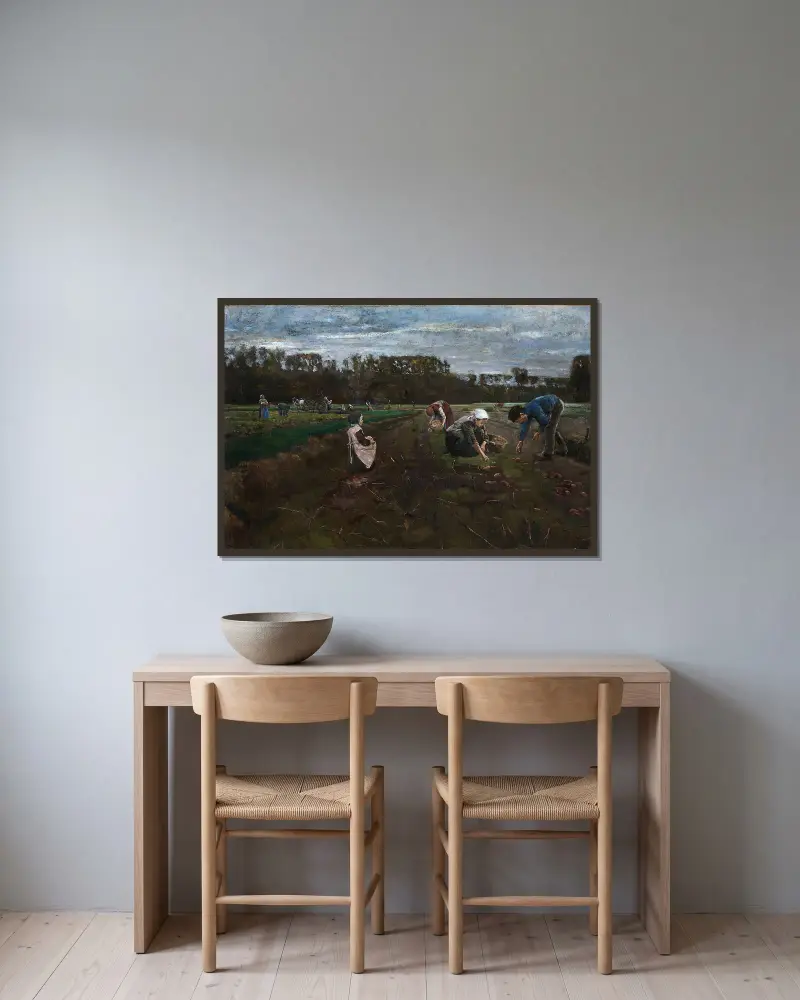 Bramborová sklizeň, Max Liebermann v rámu na stěně