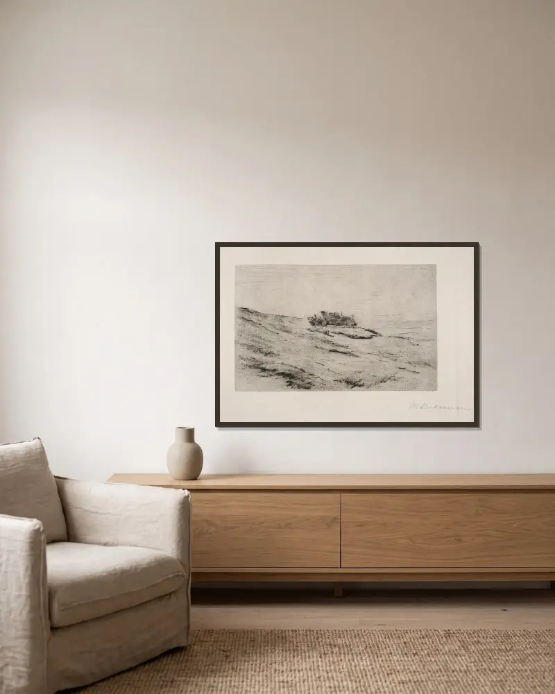 Strandhäuser av Max Liebermann inramad på en vägg