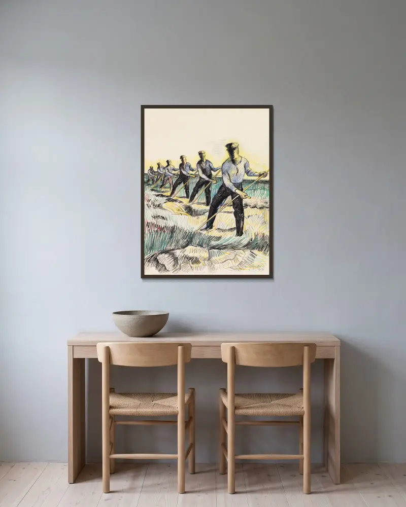 Die Schnitter von Hermann Max Pechstein gerahmt an einer Wand