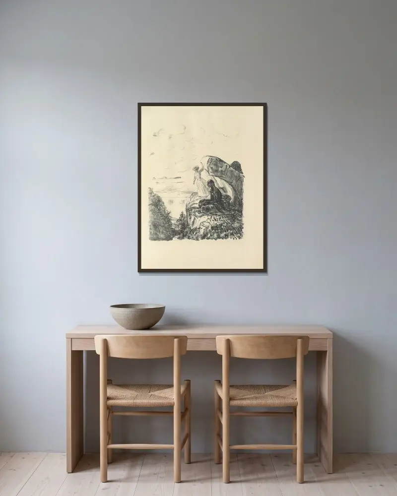 Lederstumpf-Erzählungen Pl.41 av Max Slevogt inramad på en vägg