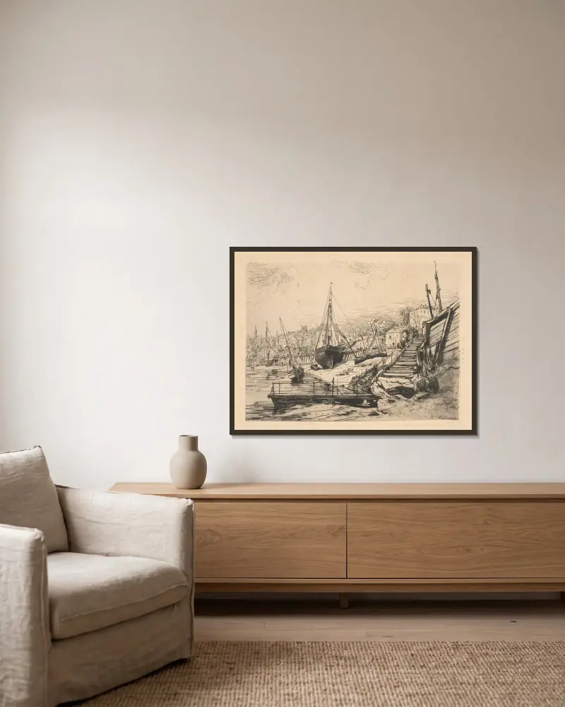 At Concarneau av Maxime Lalanne inramad på en vägg
