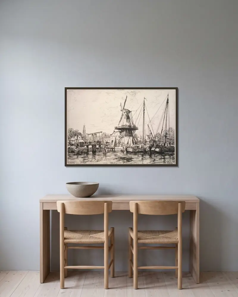 At Harlem (Holland) av Maxime Lalanne inramad på en vägg