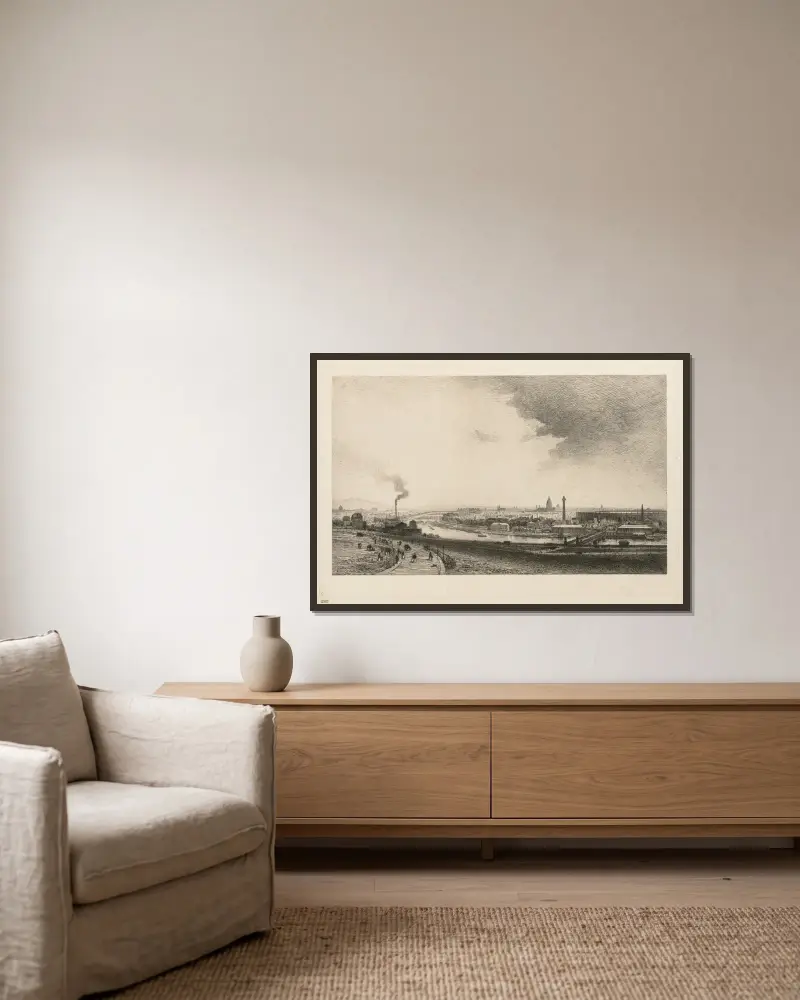 An der Seine von Maxime Lalanne gerahmt an einer Wand