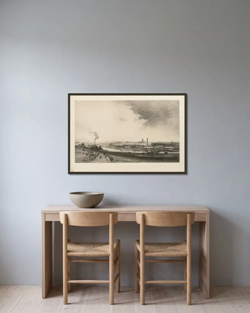 An der Seine von Maxime Lalanne gerahmt an einer Wand