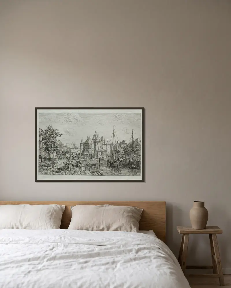 Vågporten i Amsterdam av Maxime Lalanne inramad på en vägg
