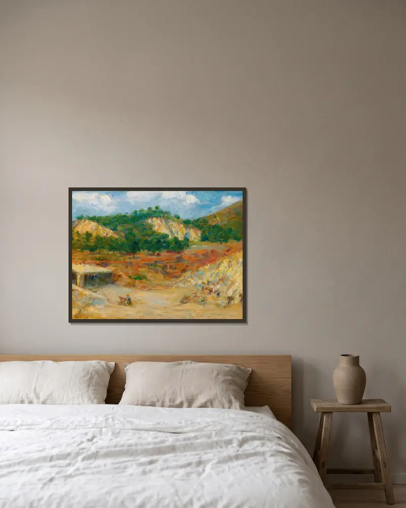 La Carrière av Maximilien Luce inramad på en vägg