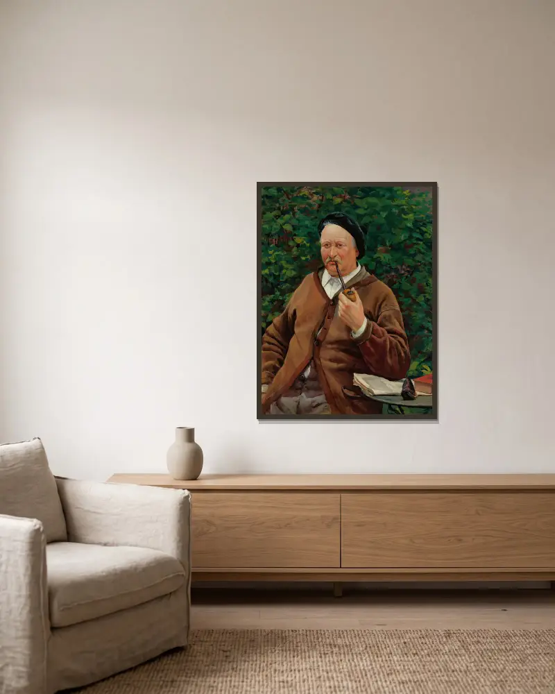 Der Vater des Künstlers von Maximilien Luce gerahmt an einer Wand