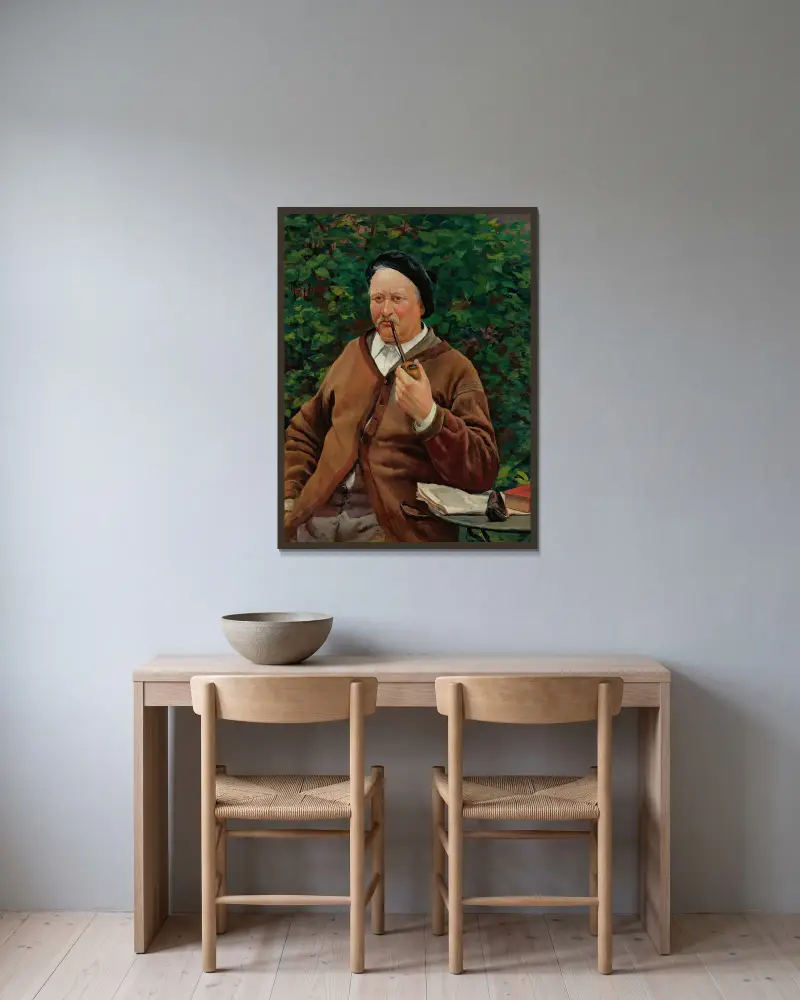Der Vater des Künstlers von Maximilien Luce gerahmt an einer Wand