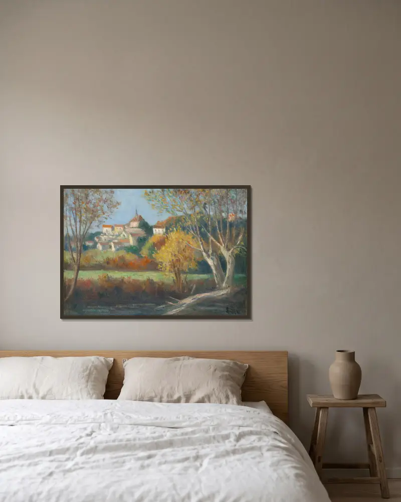 Rolleboise, das Dorf von Maximilien Luce gerahmt an einer Wand