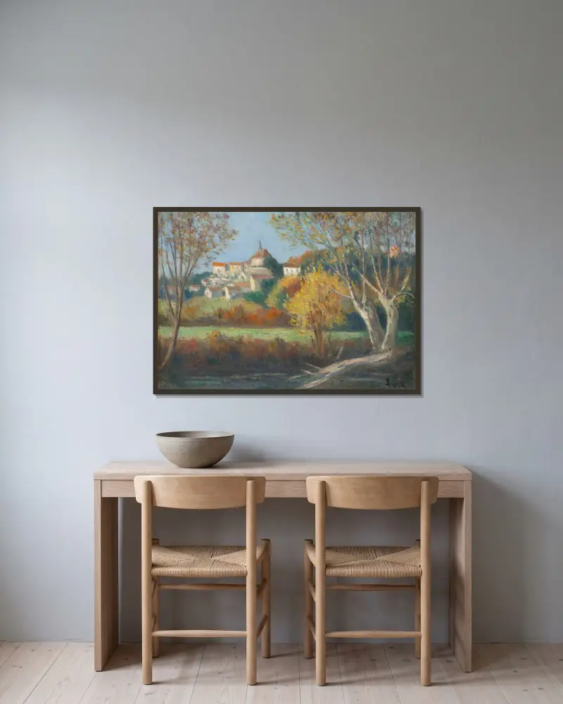 Rolleboise, das Dorf von Maximilien Luce gerahmt an einer Wand