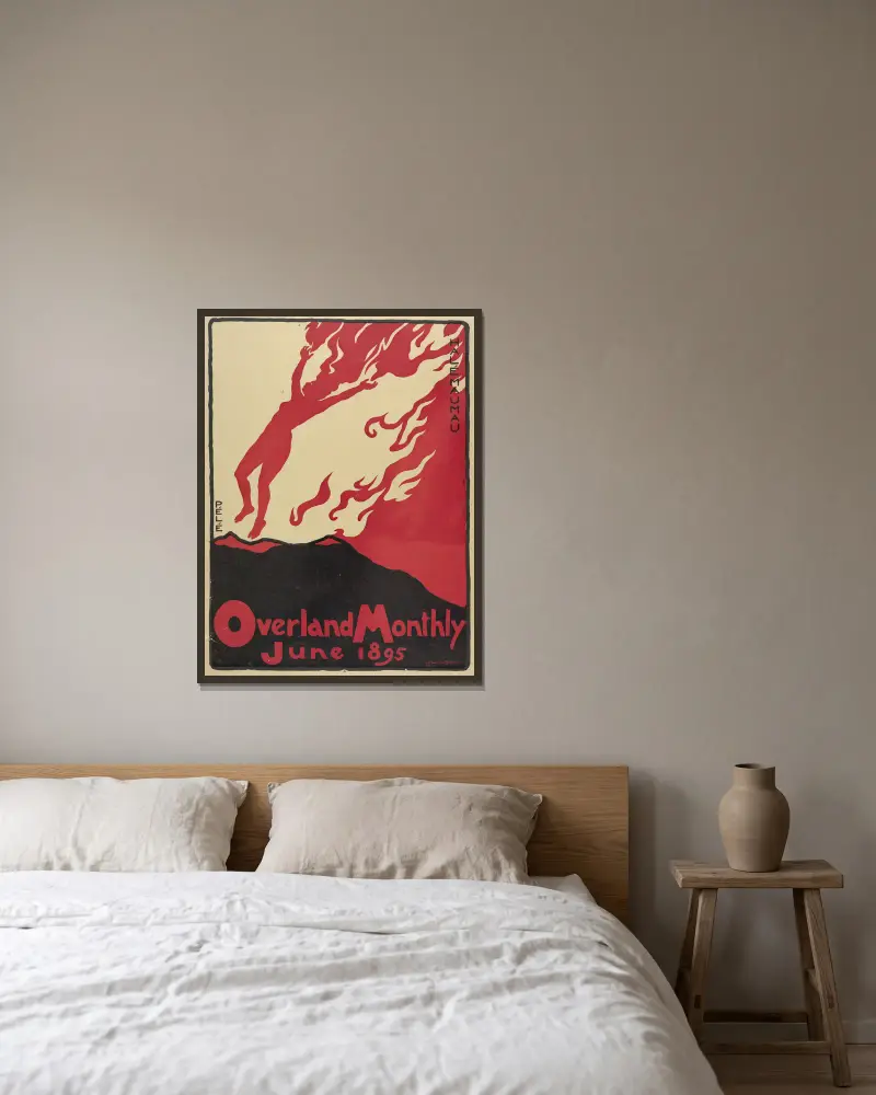 Overland Monthly , June av Maynard Dixon inramad på en vägg