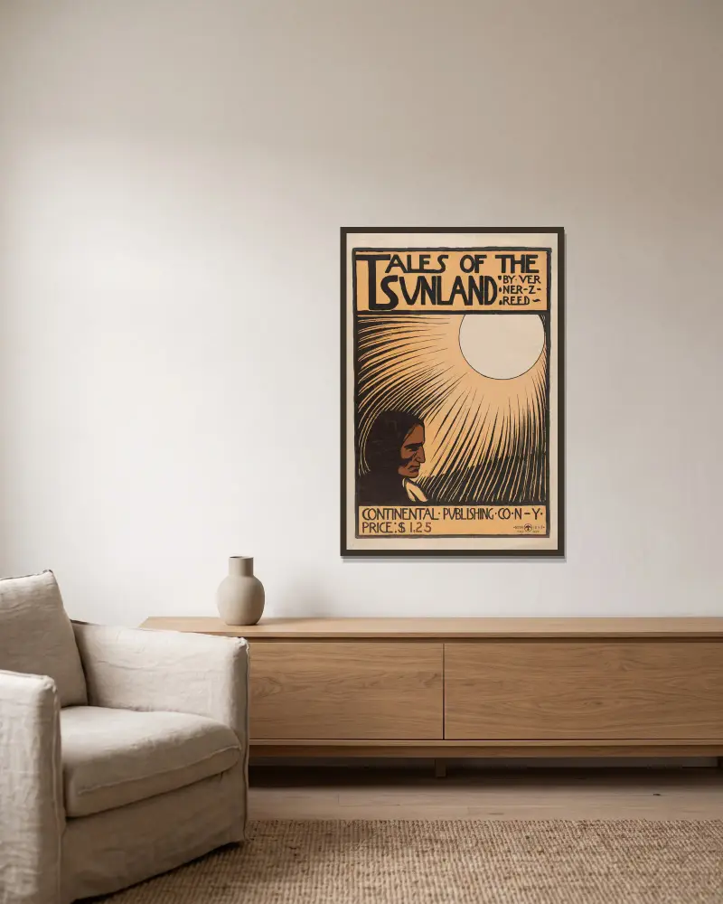 Geschichten aus dem Sonnenland von Maynard Dixon gerahmt an einer Wand