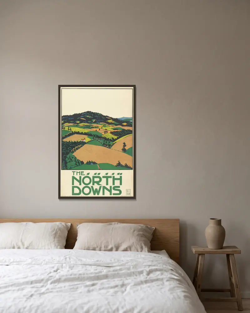 North Downs, londýnské metro, Edward McKnight Kauffer v rámu na stěně