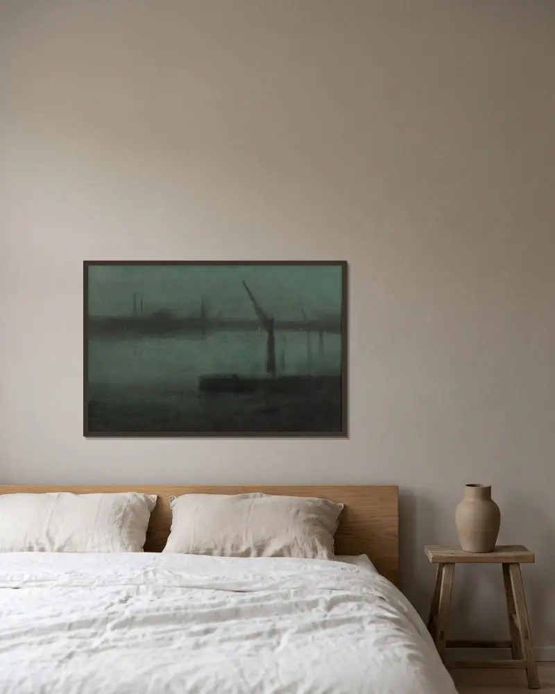 Nokturn: Błękit i srebro – Battersea Reach, James Abbott McNeill Whistler w ramie na ścianie