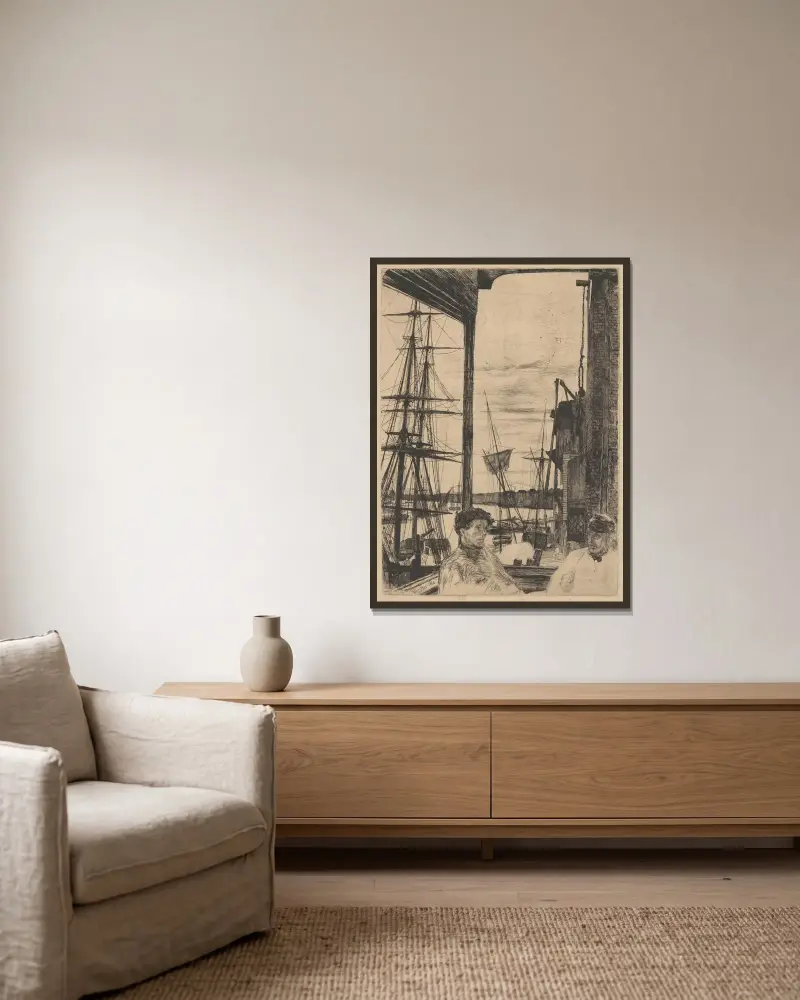 Rotherhithe von James Abbott McNeill Whistler gerahmt an einer Wand