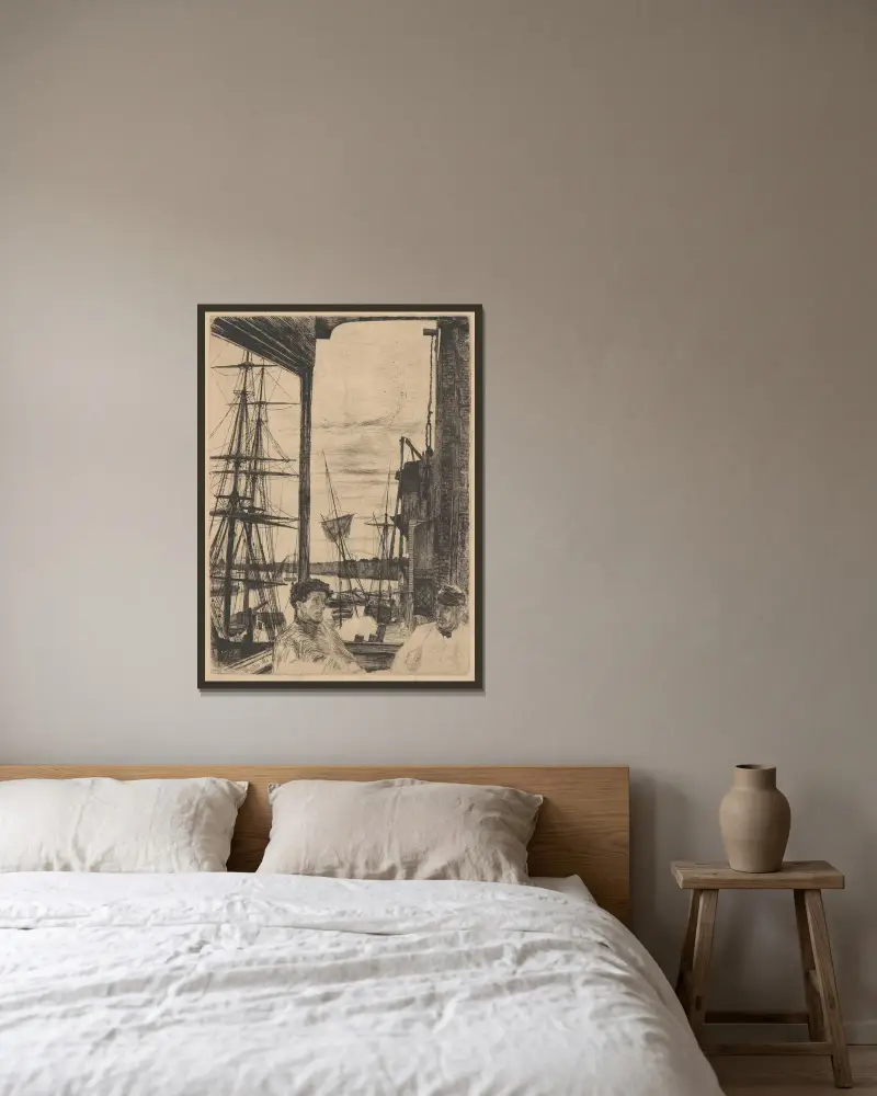 Rotherhithe von James Abbott McNeill Whistler gerahmt an einer Wand