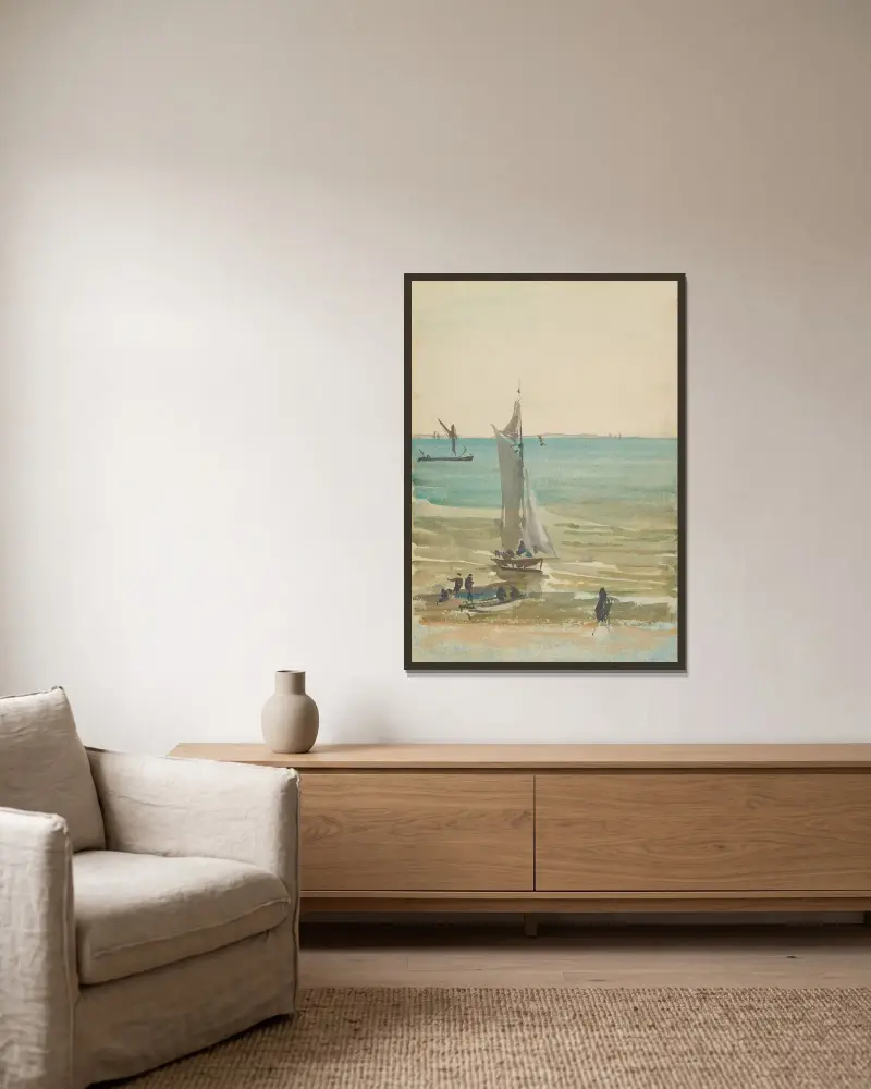 Southend – lustjakten av James Abbott McNeill Whistler inramad på en vägg