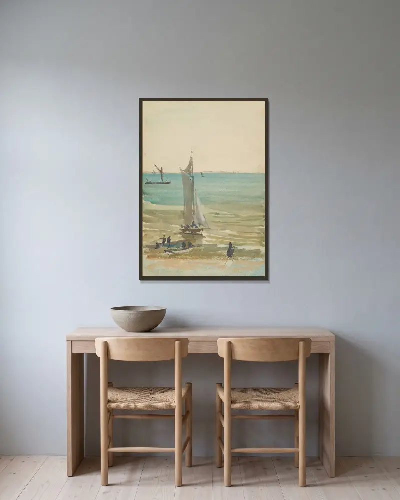 Southend – lustjakten av James Abbott McNeill Whistler inramad på en vägg