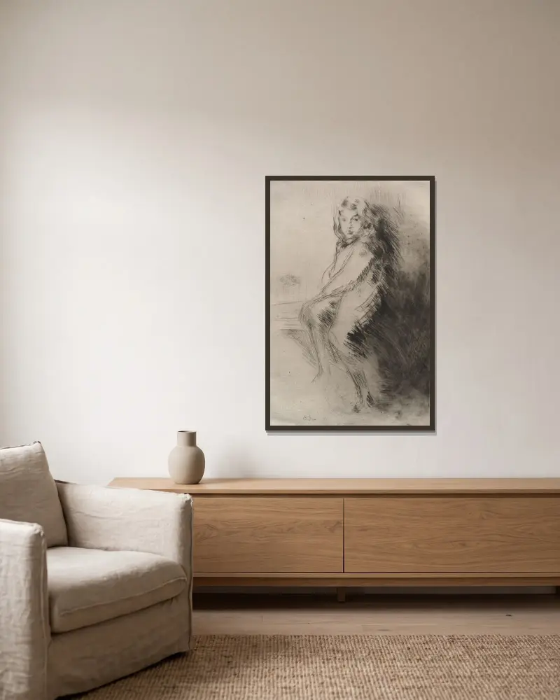 Der Junge von James Abbott McNeill Whistler gerahmt an einer Wand