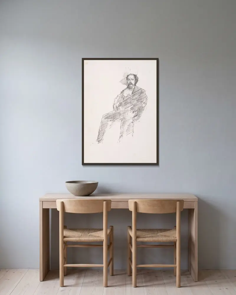 Doktorn av James Abbott McNeill Whistler inramad på en vägg