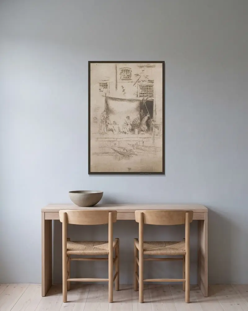 Der Obststand, 1879 – Nr. 2 von James Abbott McNeill Whistler gerahmt an einer Wand