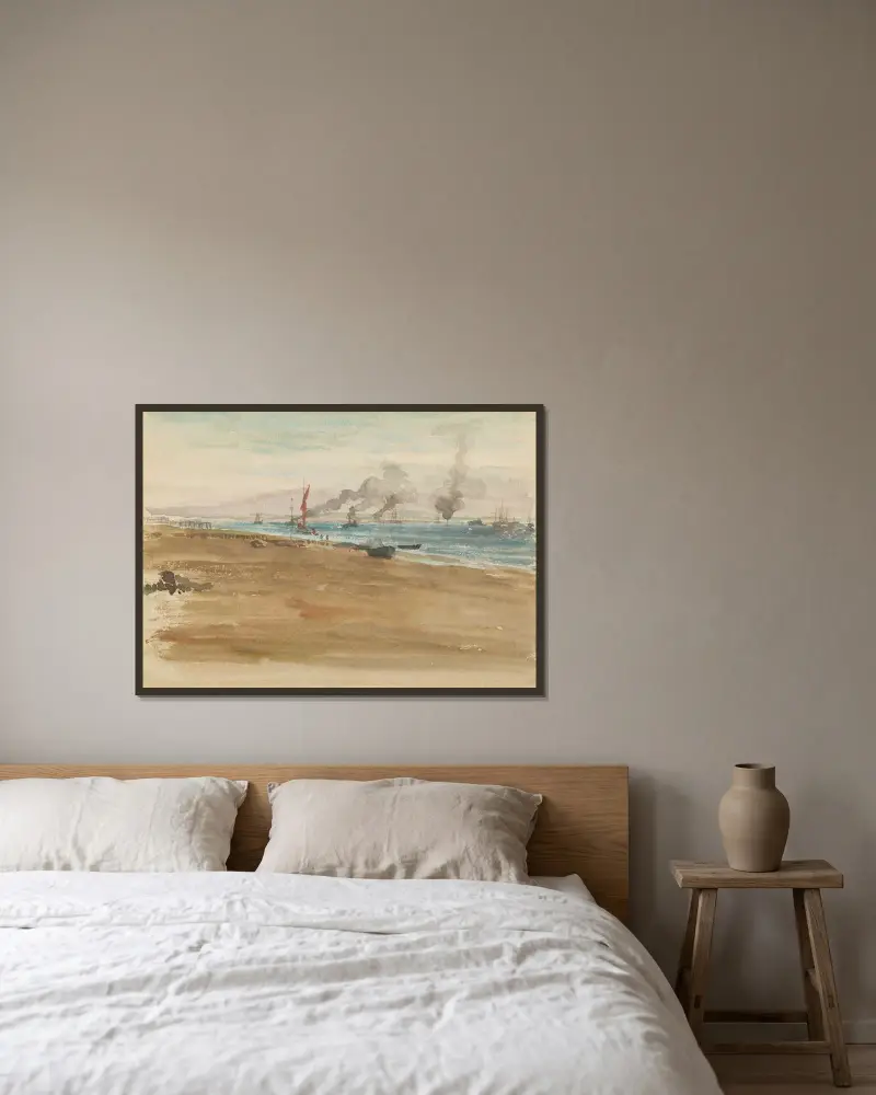 Flodmynningen av James Abbott McNeill Whistler inramad på en vägg