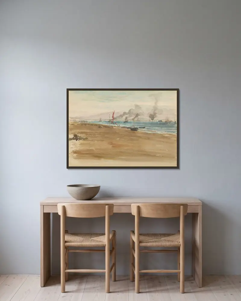 Flodmynningen av James Abbott McNeill Whistler inramad på en vägg