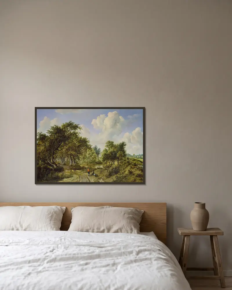 Waldlandschaft, 1663 – Nr. 1 von Meindert Hobbema gerahmt an einer Wand