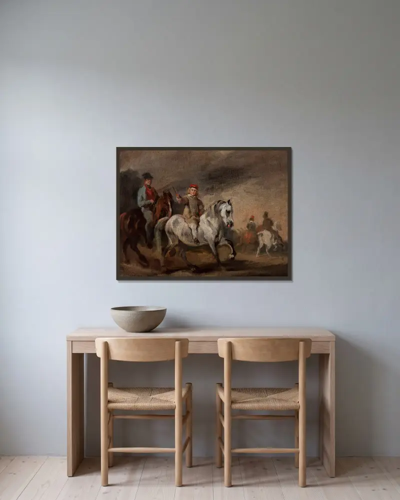 Horseback Ride av Piotr Michałowski inramad på en vägg