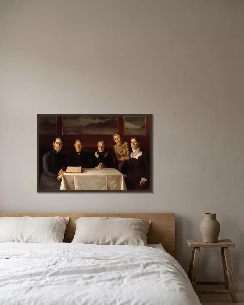 Christmas Day 1900 av Michael Ancher inramad på en vägg