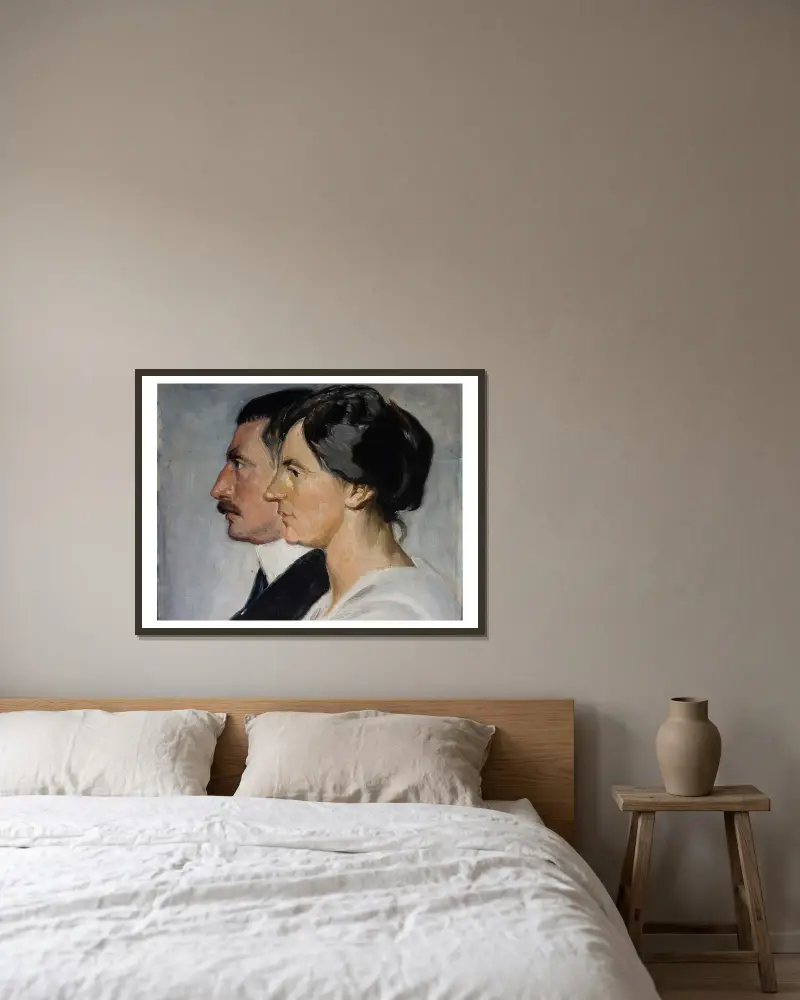 Kung Christian X och drottning Alexandrine av Danmark av Michael Ancher inramad på en vägg