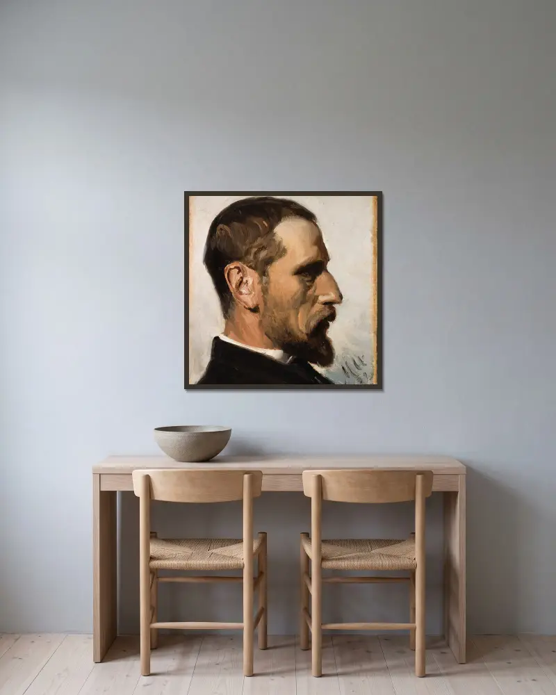 Laurits Andersen Ring av Michael Ancher inramad på en vägg