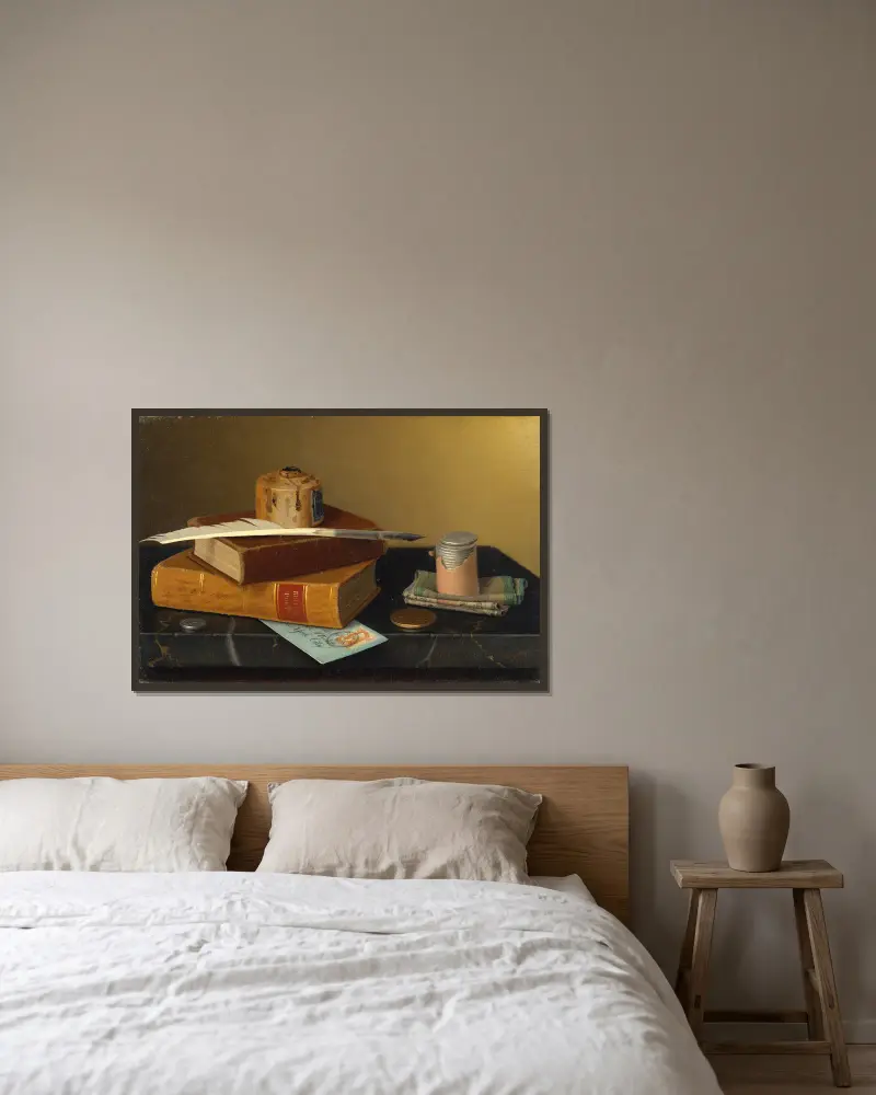 Stół bankiera, William Michael Harnett w ramie na ścianie