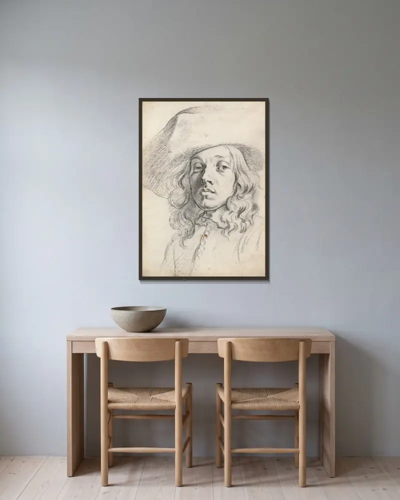 Jan van den Enden av Michael Sweerts inramad på en vägg