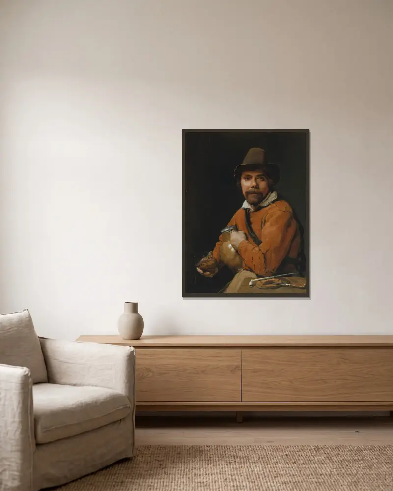 Muž s konvicí, Michael Sweerts v rámu na stěně