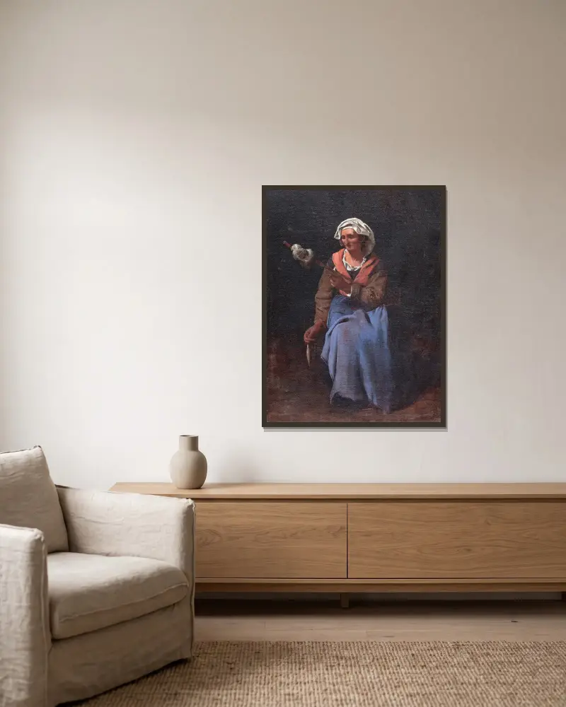 Old peasant av Michael Sweerts inramad på en vägg