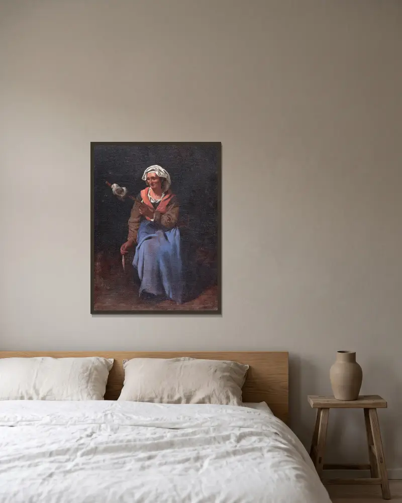 Old peasant av Michael Sweerts inramad på en vägg