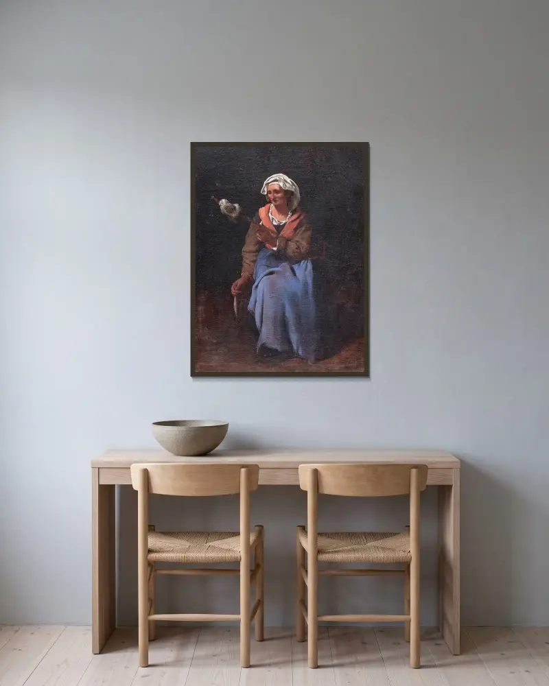 Old peasant av Michael Sweerts inramad på en vägg