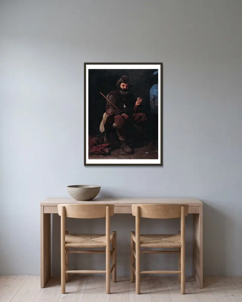 Old pilgrim av Michael Sweerts inramad på en vägg