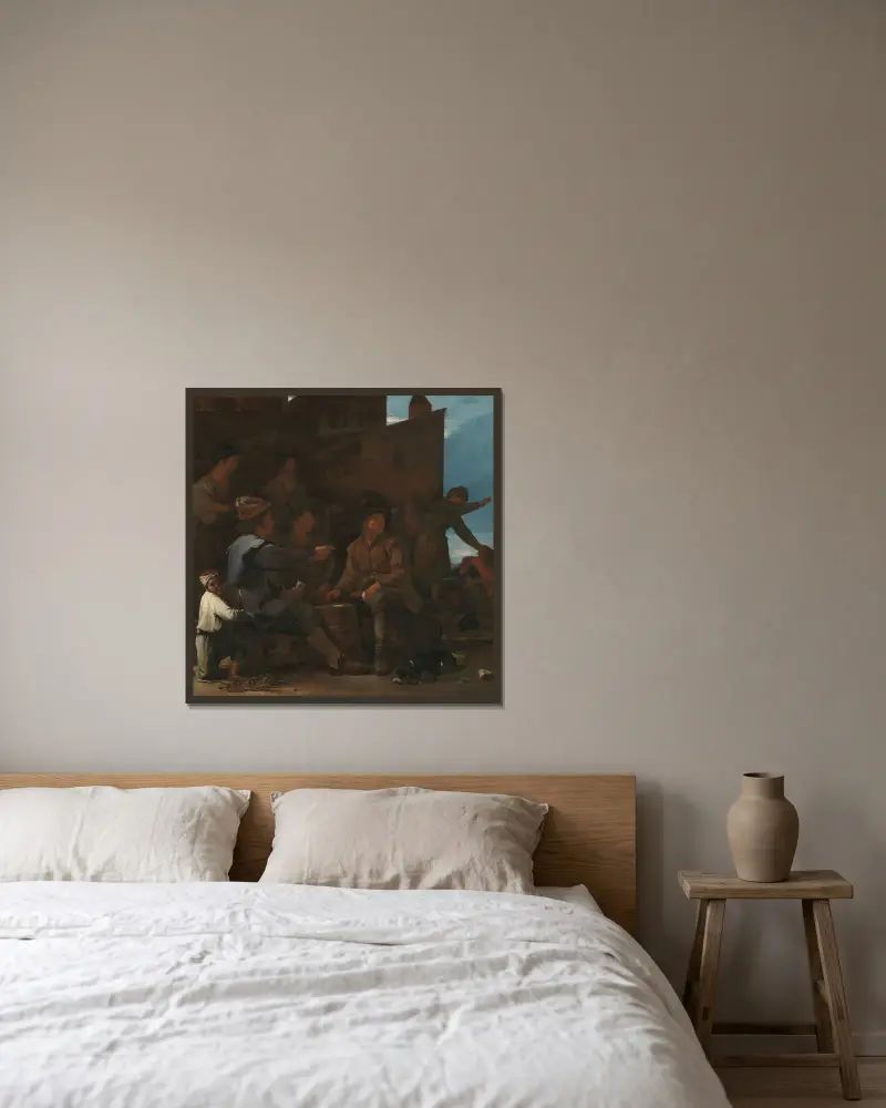 Karetní hráči, Michael Sweerts v rámu na stěně