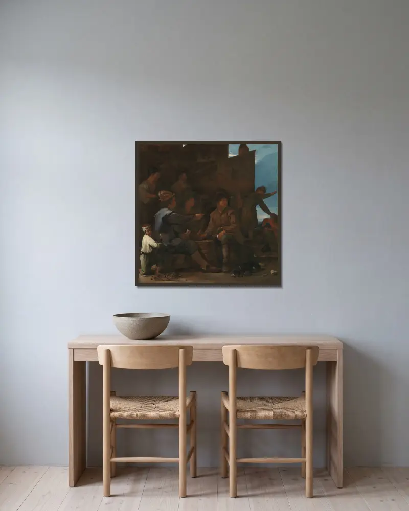 Karetní hráči, Michael Sweerts v rámu na stěně