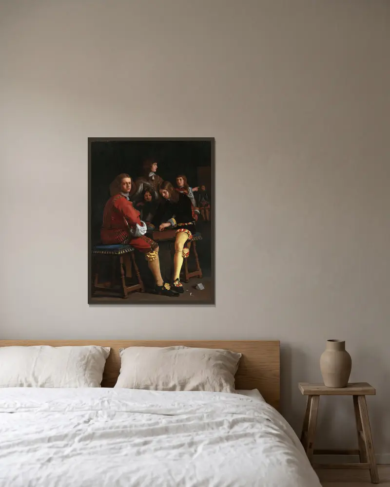 The Draughts Players av Michael Sweerts inramad på en vägg