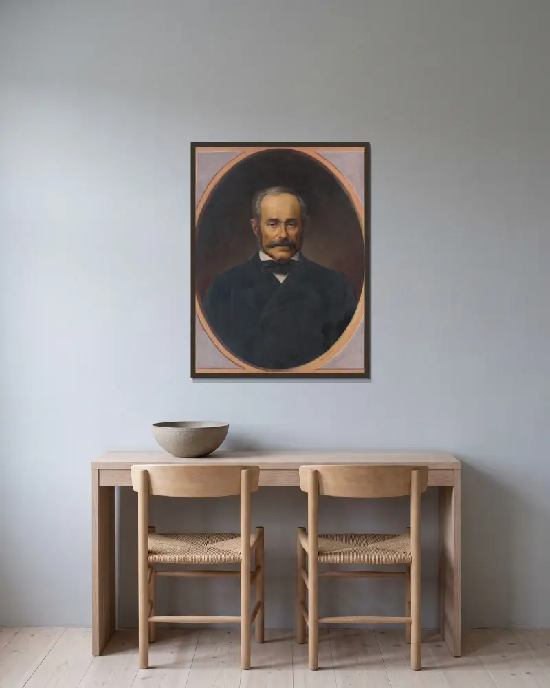 Porträtt av en gentleman av Peter Michal Bohúň inramad på en vägg