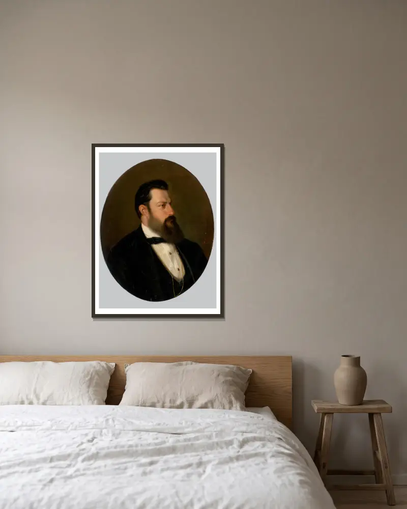 Porträtt av en man, 1870 av Peter Michal Bohúň inramad på en vägg
